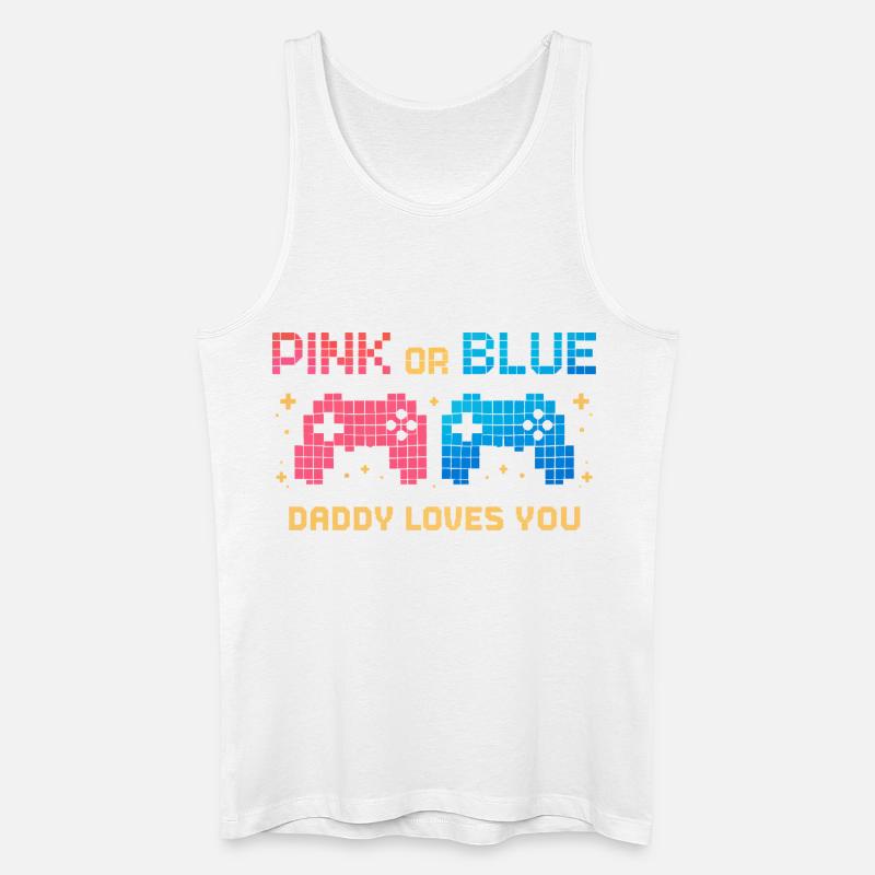 Pink or Blue Pixel Controller - Männer Bio Tank Top - Weiß