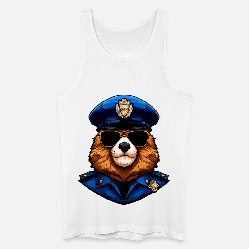 Murmeltiere Polizei - Männer Bio Tank Top - Weiß