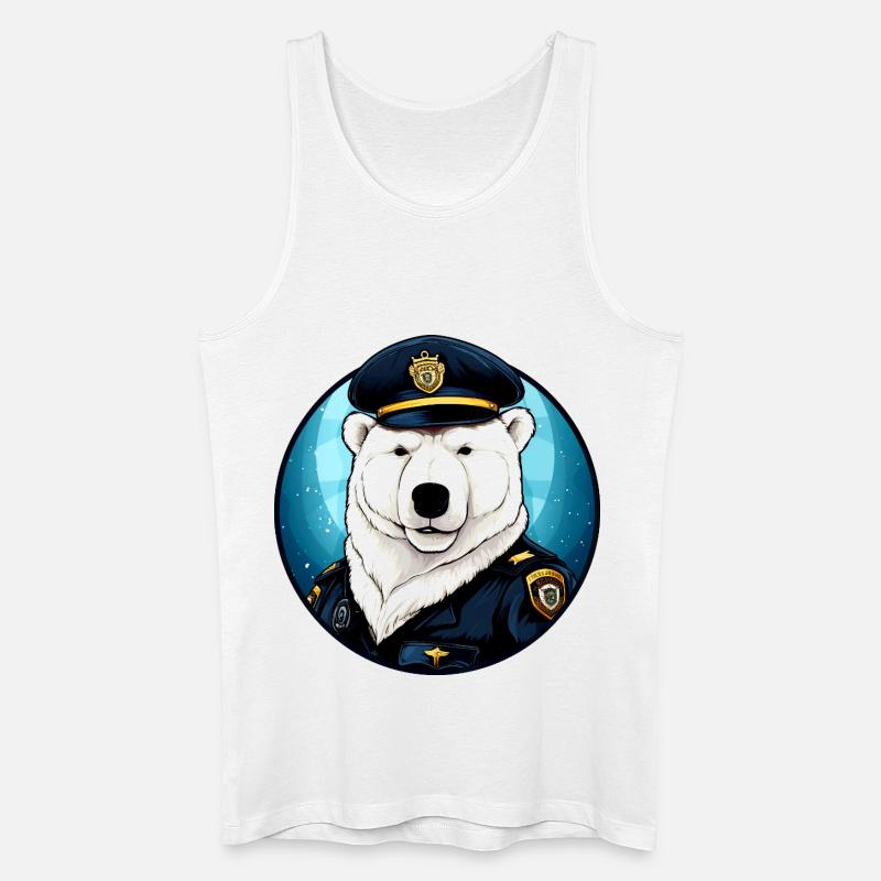 Eisbären Polizistin / Polizei Eisbär - Männer Bio Tank Top - Weiß