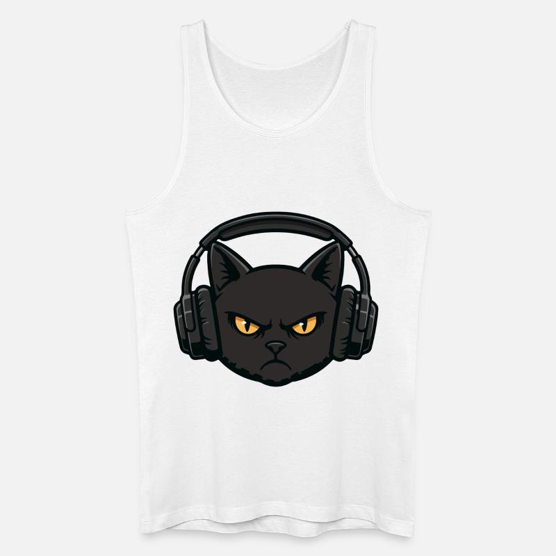 Headset Alpha Cat Music Kopfhörer - Männer Bio Tank Top - Weiß