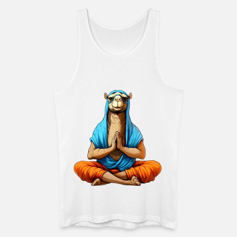 Yoga Kamel - Männer Bio Tank Top - Weiß