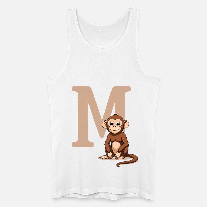 MonkeyM Design mit Großbuchstabe M - Männer Bio Tank Top - Weiß