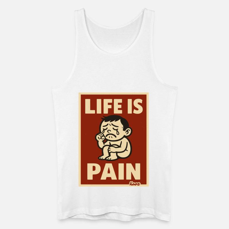 Livet er smerte - Økologisk tanktop til mænd - hvid