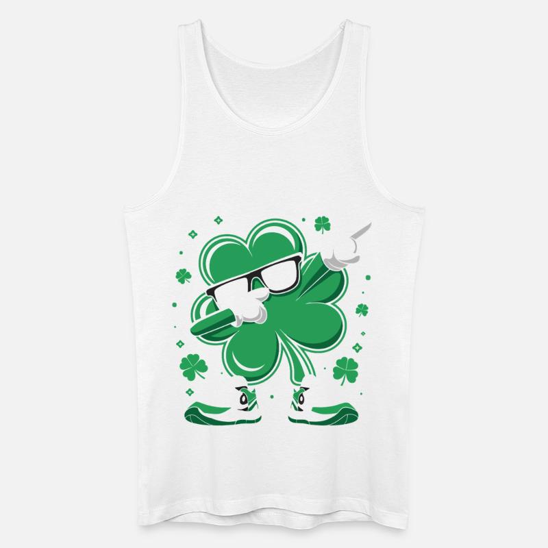 Kleeblatt-Rocker mit Stil - Männer Bio Tank Top - Weiß