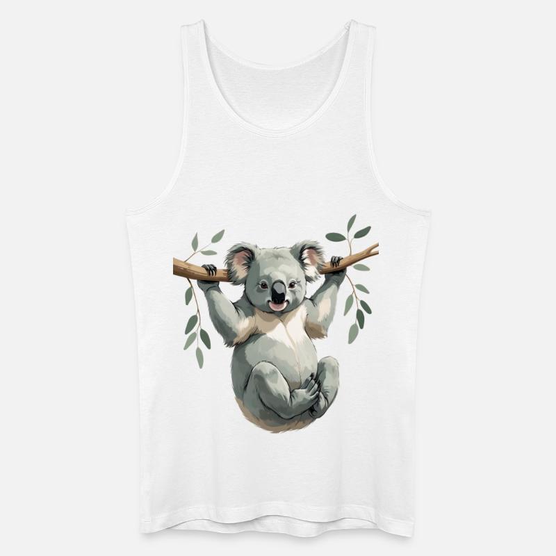 Koala am Ast – Grüner Traum - Männer Bio Tank Top - Weiß