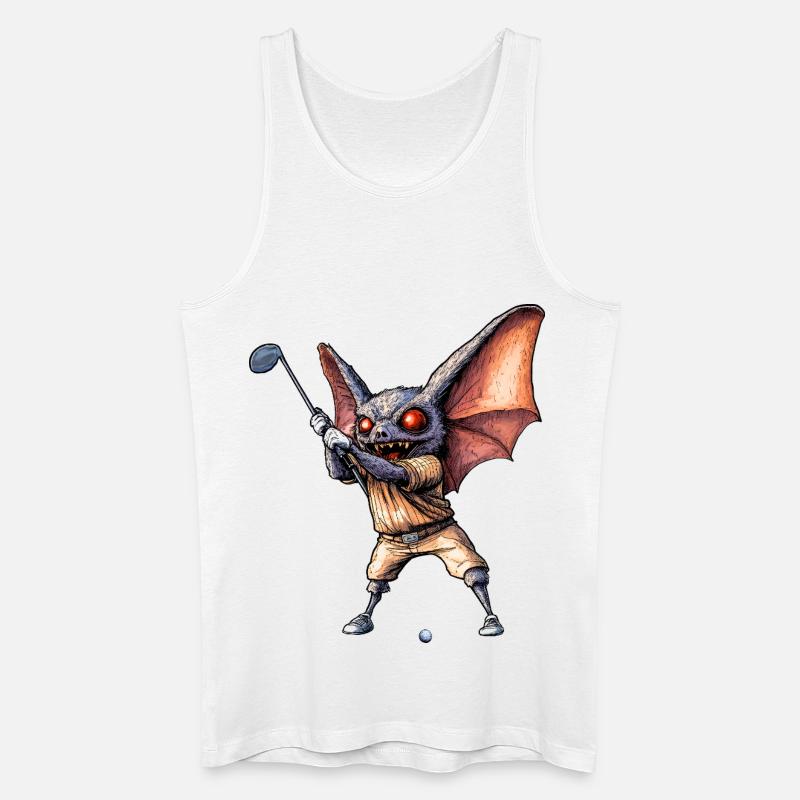 Fledermäuse Golf / Golfspieler Fledermaus - Männer Bio Tank Top - Weiß