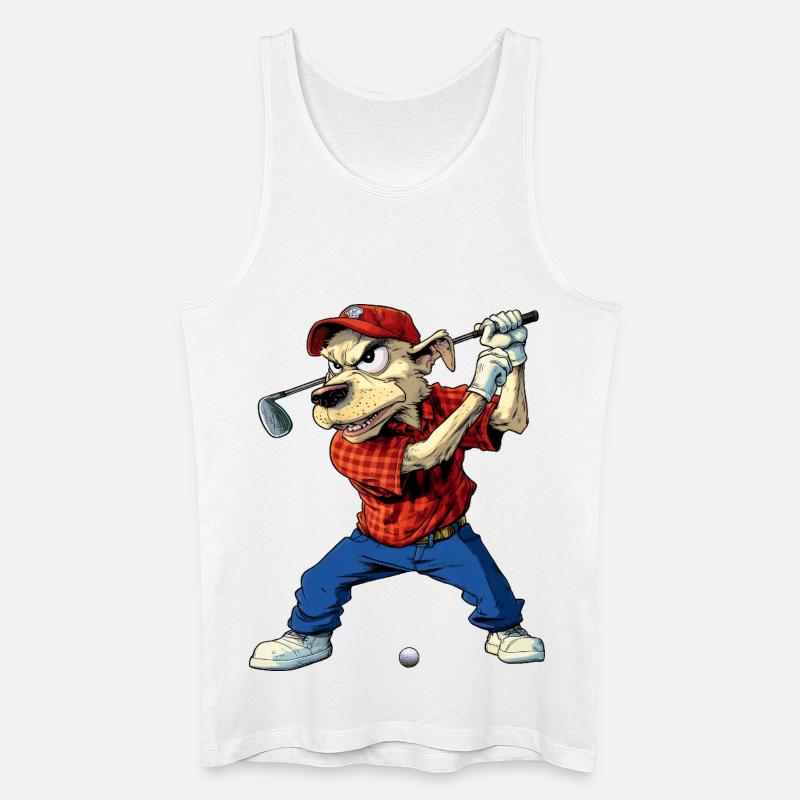 Hunde Golf - Männer Bio Tank Top - Weiß