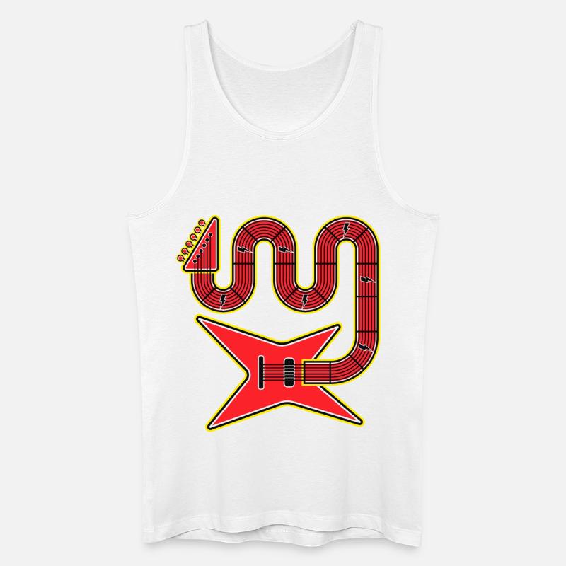 Rote Abstract Shape E-Gitarre - Männer Bio Tank Top - Weiß