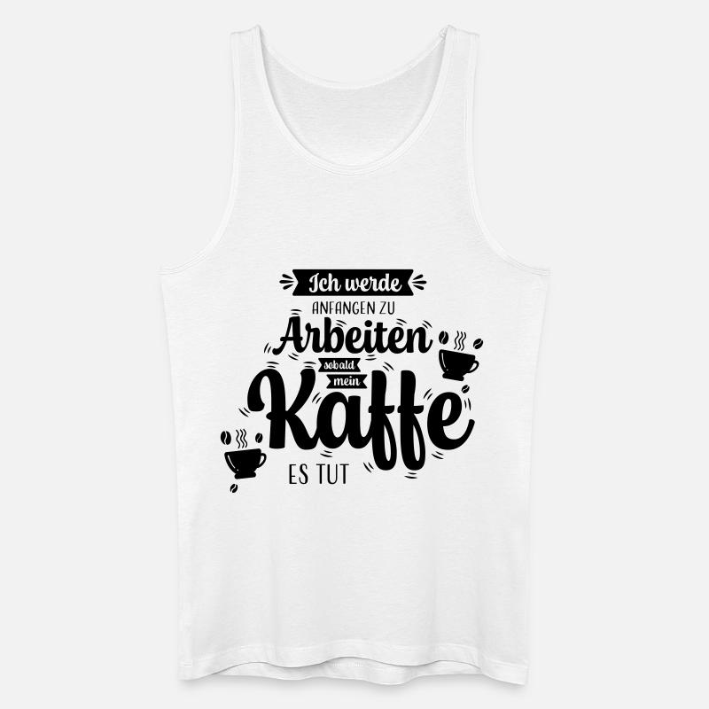 Kaffee_Spruch - Männer Bio Tank Top - Weiß