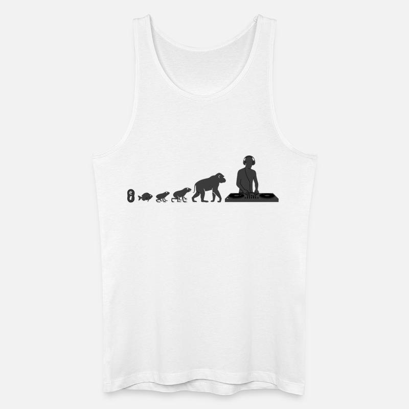 Evolution zum DJ - Männer Bio Tank Top - Weiß