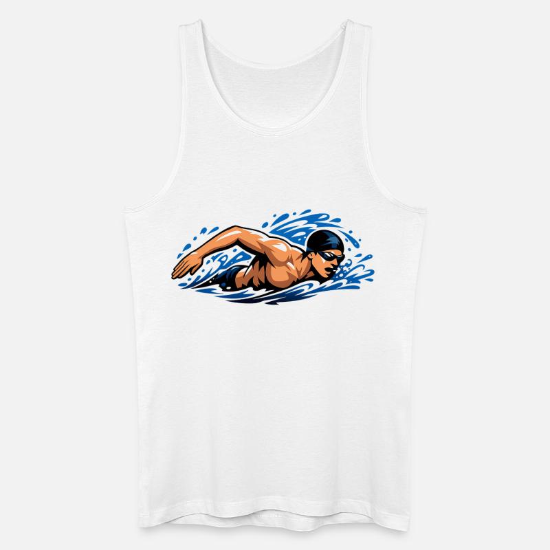 Freistil Schwimmer Dynamisches Wasser - Männer Bio Tank Top - Weiß