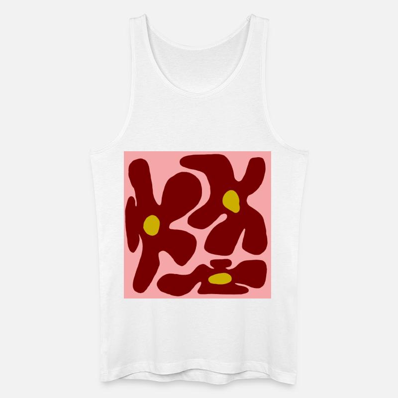 Rote Blumen Organisches Design -V2 - Männer Bio Tank Top - Weiß