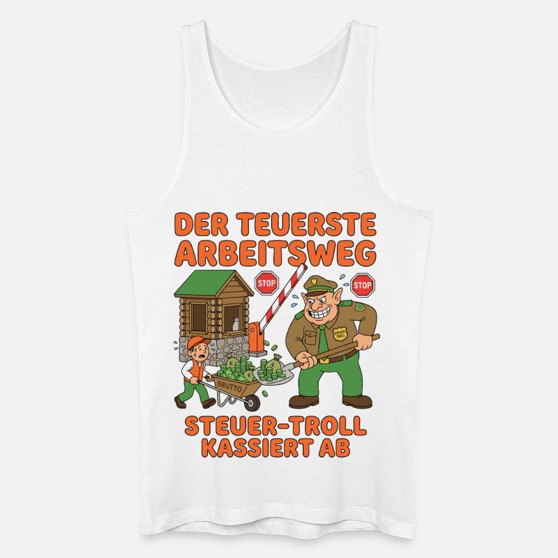 Der Teuerste Arbeitsweg - Männer Bio Tank Top - Weiß