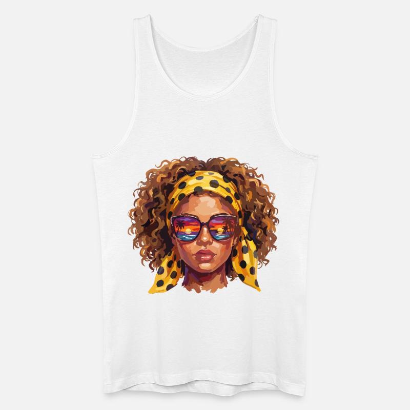 Frau mit Sonnenbrille  - Männer Bio Tank Top - Weiß