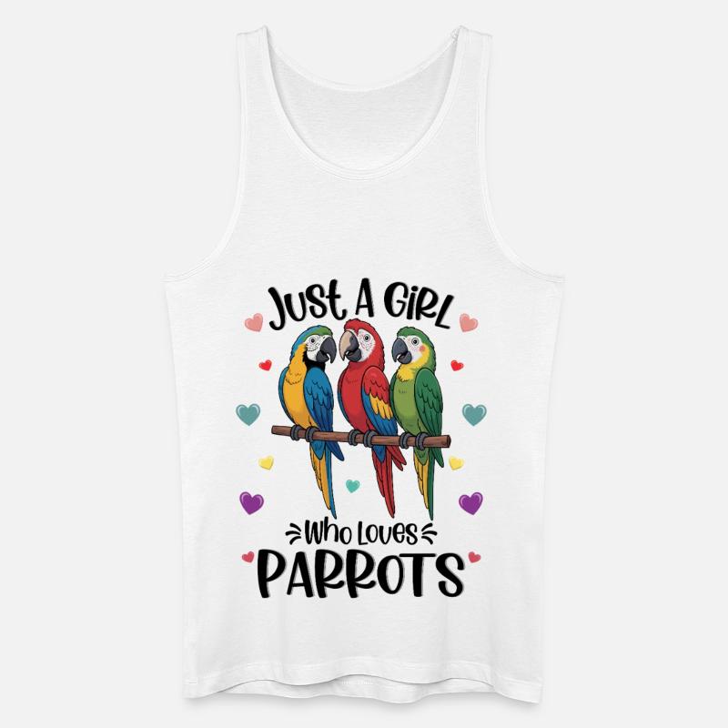 Mädchen liebt Papageien - Männer Bio Tank Top - Weiß