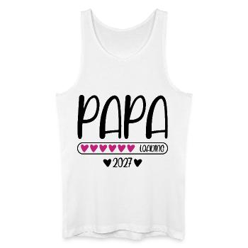 Papa 2027 chargeant avec barre de chargement au cœur - Débardeur bio Homme - blanc - Devant