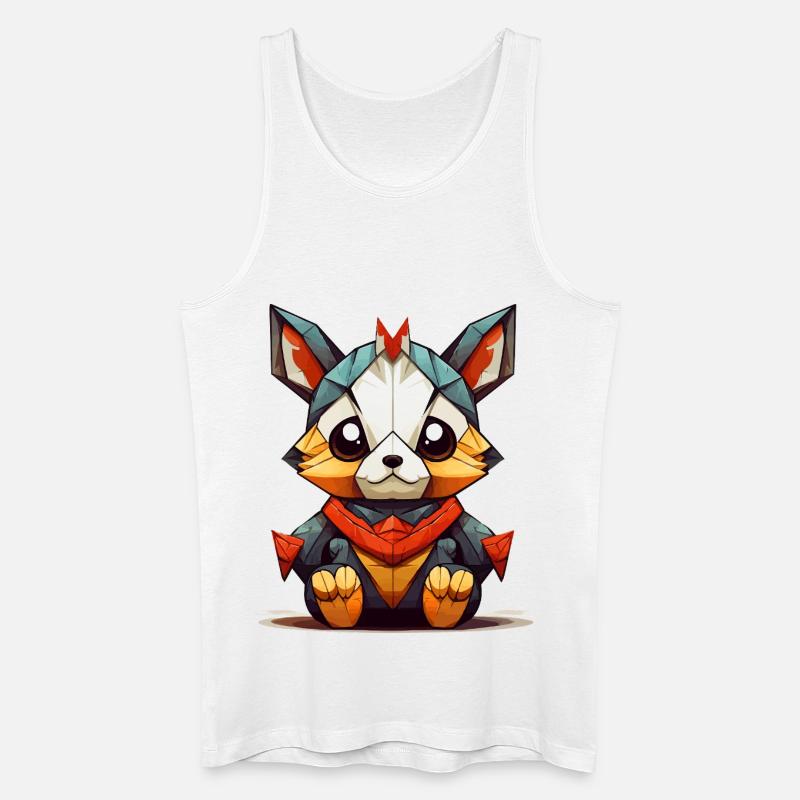 Geometrischer Fuchs Charm - Männer Bio Tank Top - Weiß