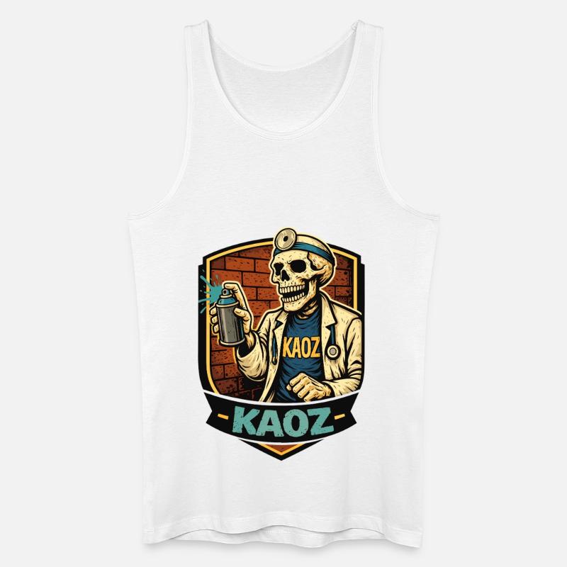 Skelett-Medic-Graffiti-Schild - Männer Bio Tank Top - Weiß