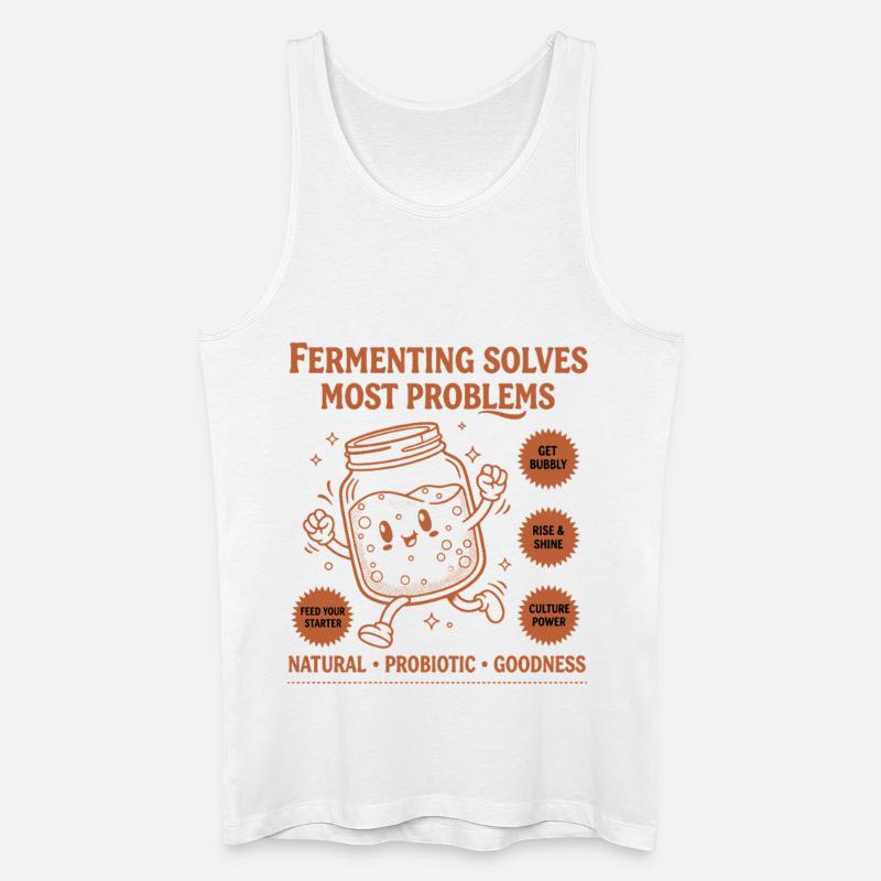 Sourdough Bread Baking Fermenting Solves Most - Men’s Organic Tank Top - white