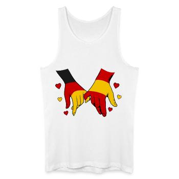 Deutschland_Spanien_Flagge_Haendehalten - Débardeur bio Homme - blanc - Devant