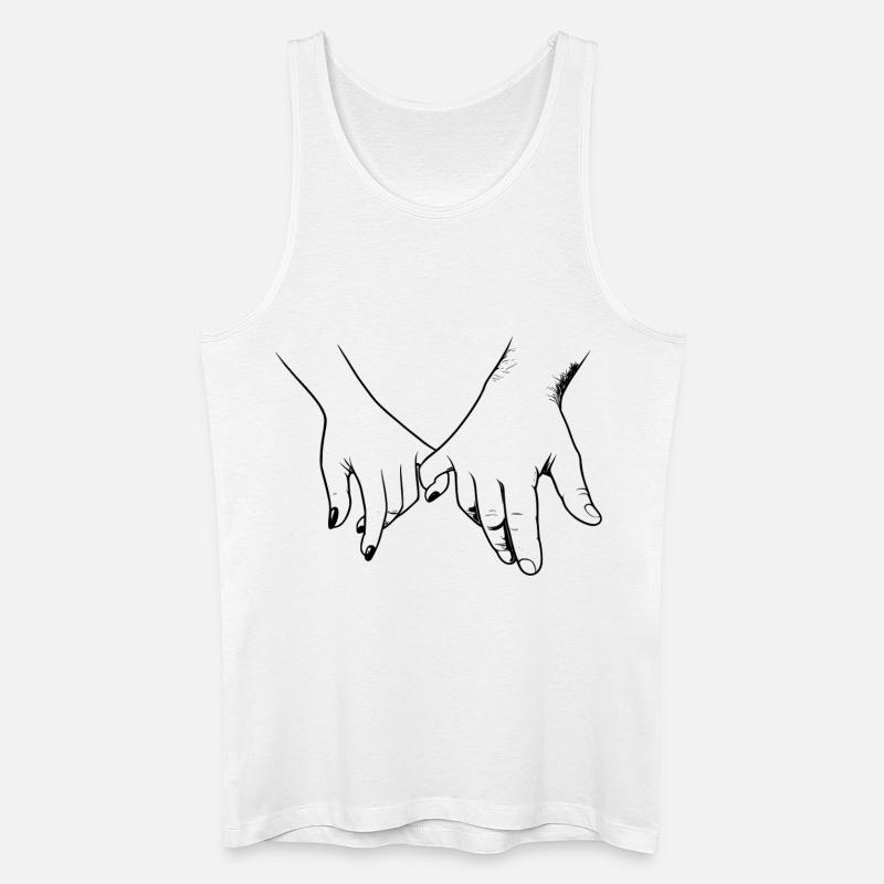 Händchenhalten Motiv Liebe - Männer Bio Tank Top - Weiß