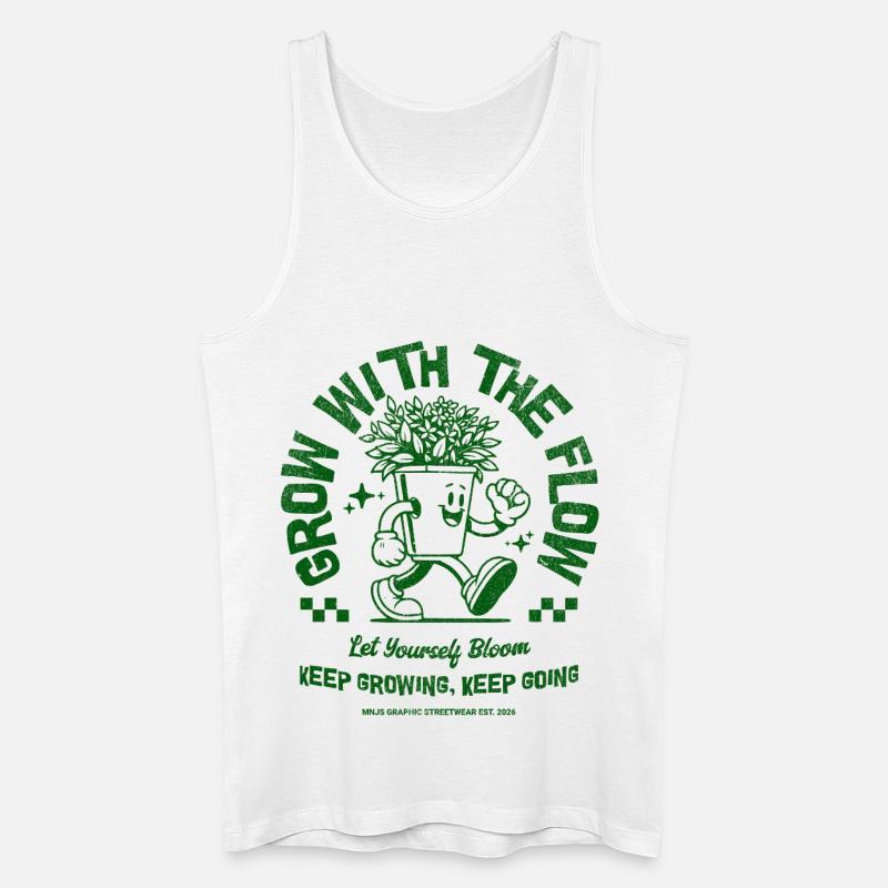 Wachse mit der Blume - Männer Bio Tank Top - Weiß