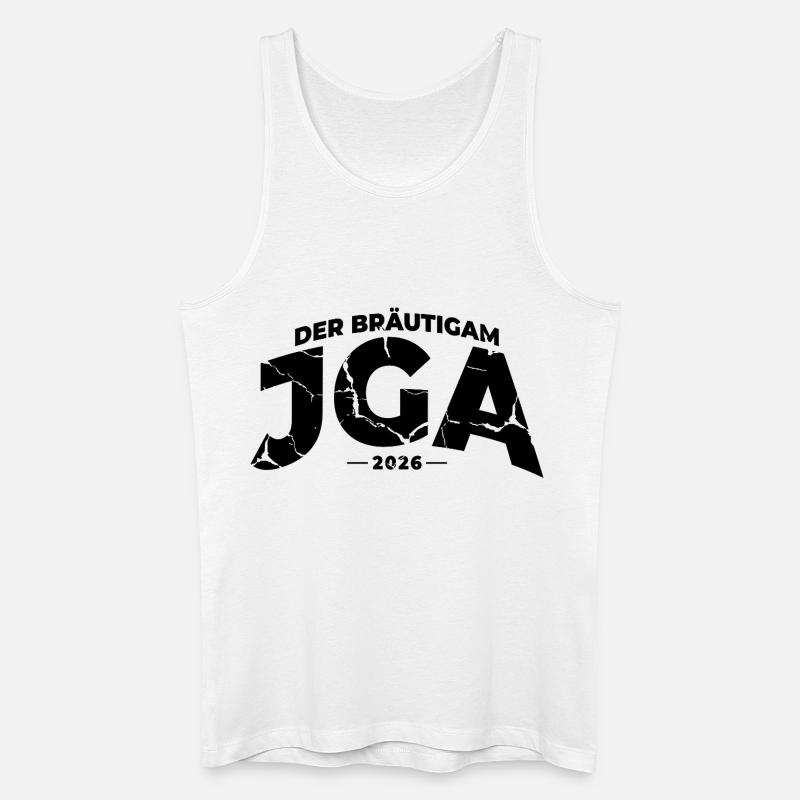 JGA 2026 Bräutigam Junggesellenabschied - Männer Bio Tank Top - Weiß