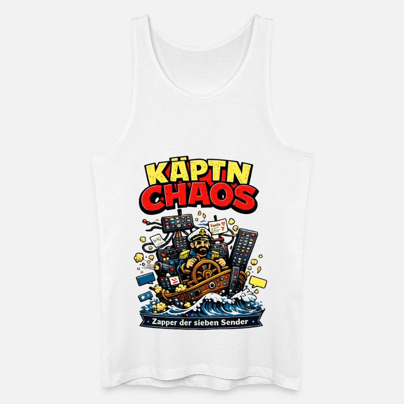 Käptn Chaos Sieben-Sender Zapper - Männer Bio Tank Top - Weiß