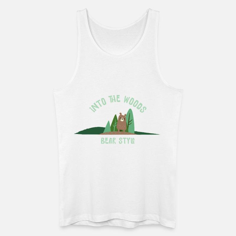 Bär Stil Im Wald Illustration - Männer Bio Tank Top - Weiß