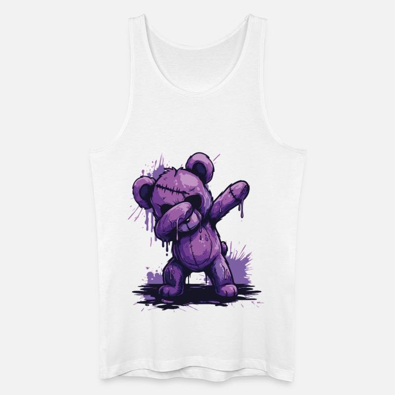 Zombie Teddy Dab - Männer Bio Tank Top - Weiß