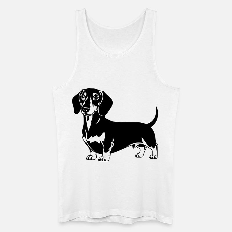 Dackel - Männer Bio Tank Top - Weiß