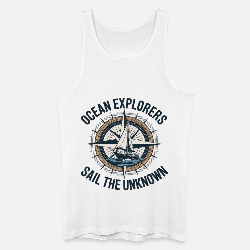 Ocean Explorers – Segeln Abenteuer Kompass - Männer Bio Tank Top - Weiß