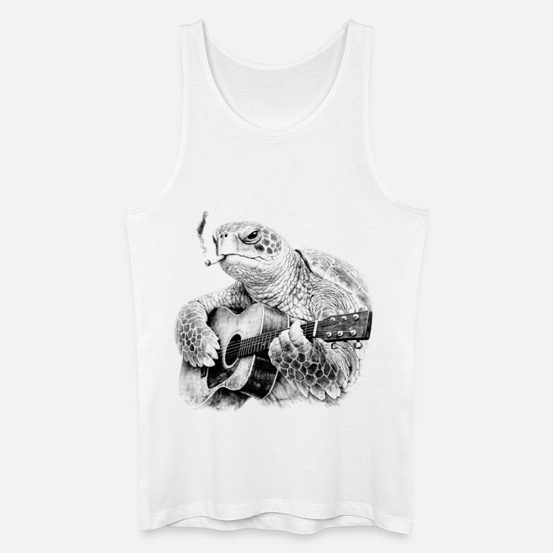Turtle Blues Gitarrist - Männer Bio Tank Top - Weiß