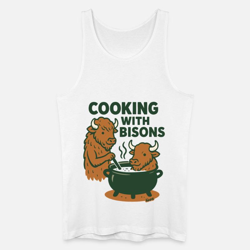 Kochen mit Bisons - Männer Bio Tank Top - Weiß