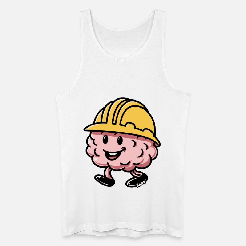 Brain Builder Schutzhelm - Männer Bio Tank Top - Weiß