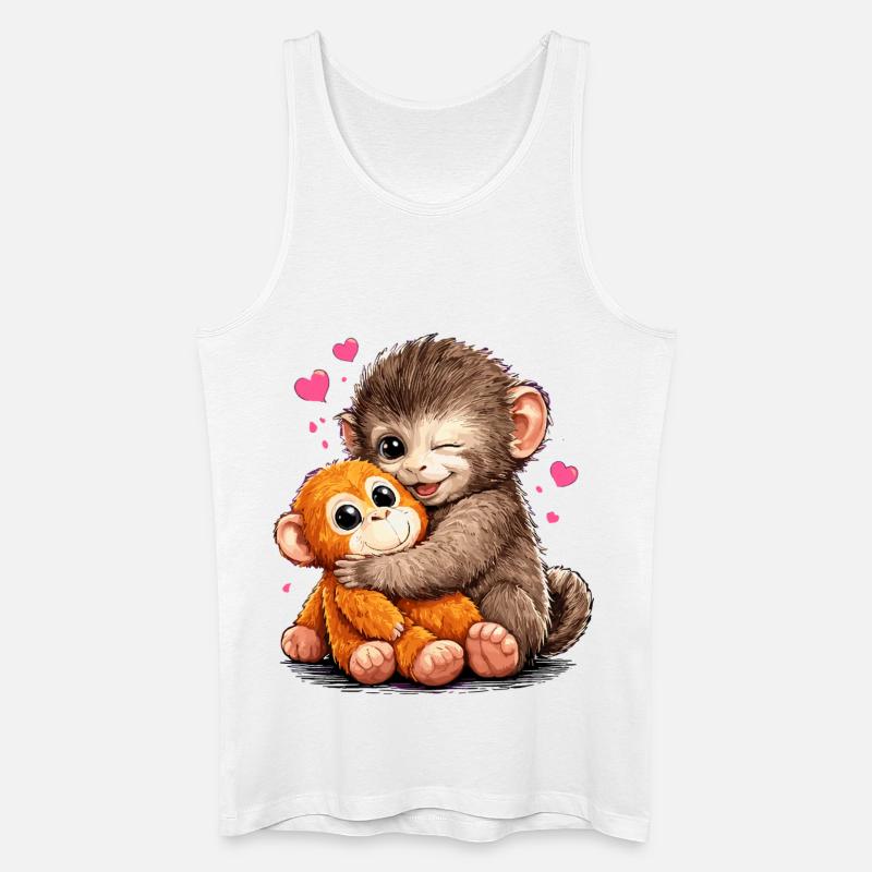 Affe Punch Lustig Geschenk Süß - Männer Bio Tank Top - Weiß