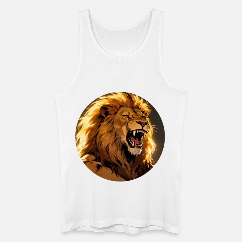 Brüllender Löwenfeuer - Männer Bio Tank Top - Weiß