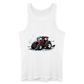 Roter Traktor – Vintage Halftone Trekker - Männer Bio Tank Top - Weiß - Vorne