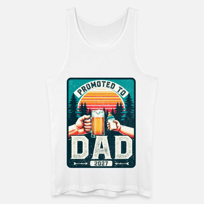 Werdender Papa loading Zukünftiger Vater 2027 - Männer Bio Tank Top - Weiß