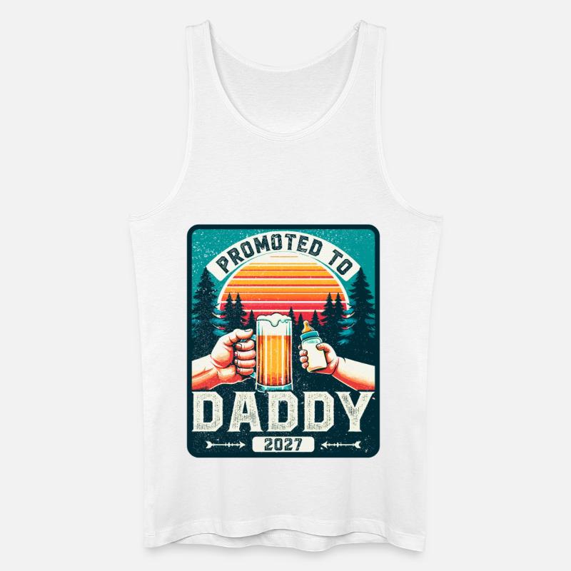 Werdender Papa loading Zukünftiger Vater 2027 - Männer Bio Tank Top - Weiß