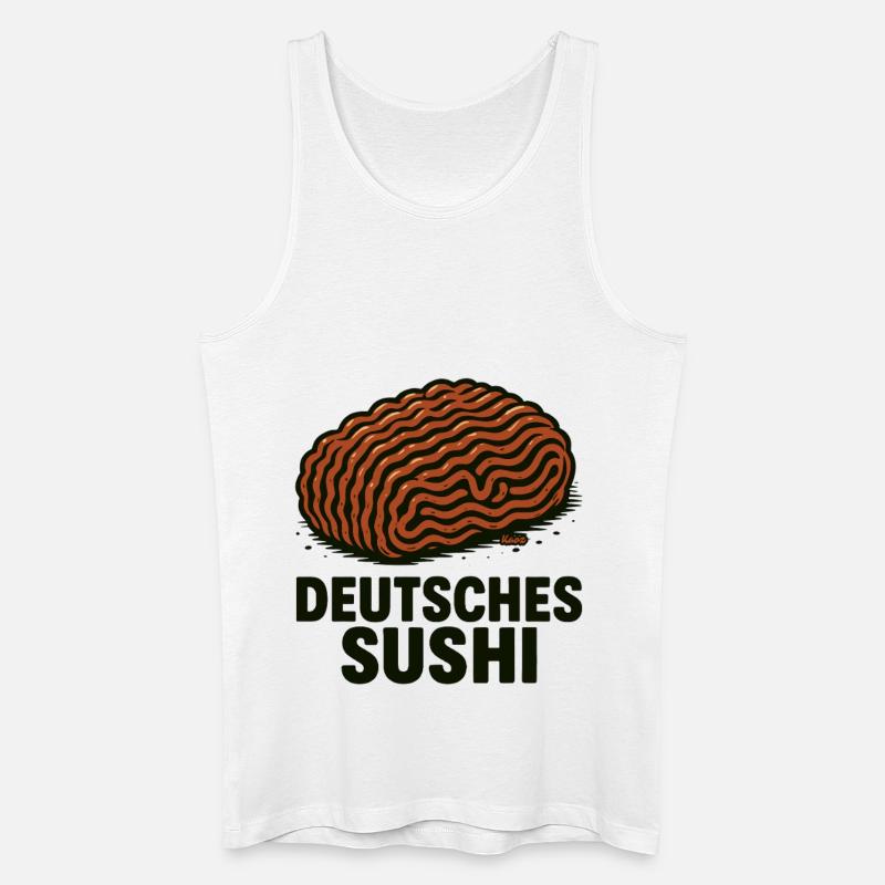 Deutsches Sushi  Hackfleisch Mett  - Männer Bio Tank Top - Weiß