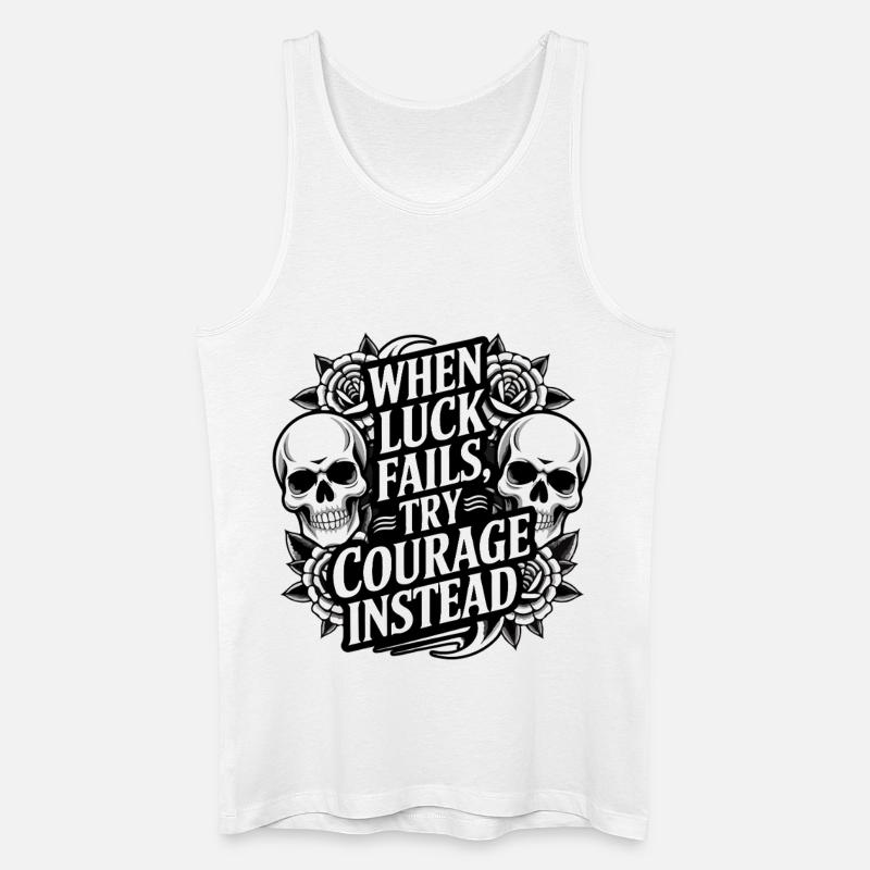 Mut über Glück Totenkopfrosen - Männer Bio Tank Top - Weiß