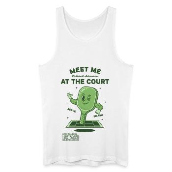 Pickleball Meet Me At The Court-Witzbold - Männer Bio Tank Top - Weiß - Vorne