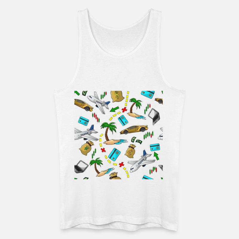 Reisegeld Muster - Männer Bio Tank Top - Weiß