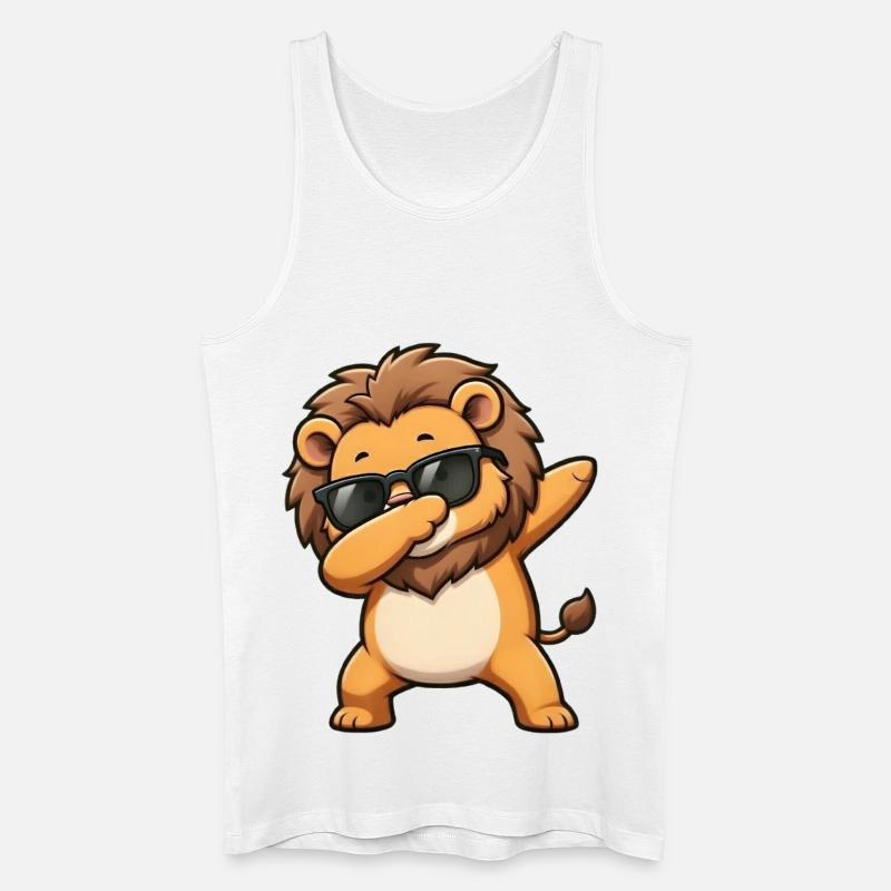 Dabbing Löwe - Männer Bio Tank Top - Weiß