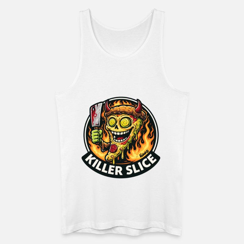 Killer Slice Pizza Dämon - Männer Bio Tank Top - Weiß