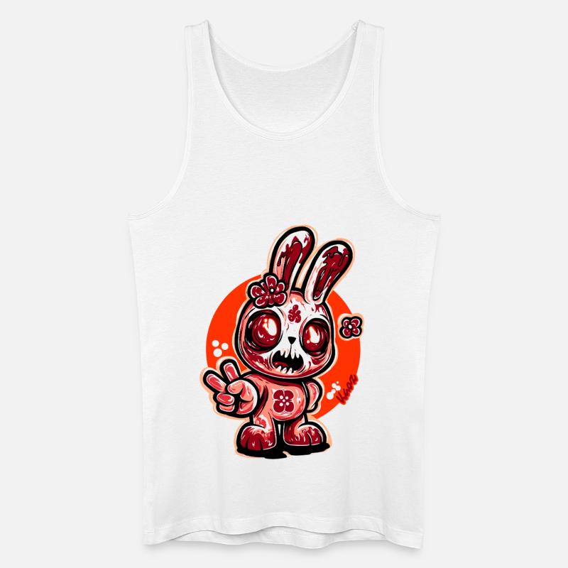 Horror Bloom Bunny - Männer Bio Tank Top - Weiß
