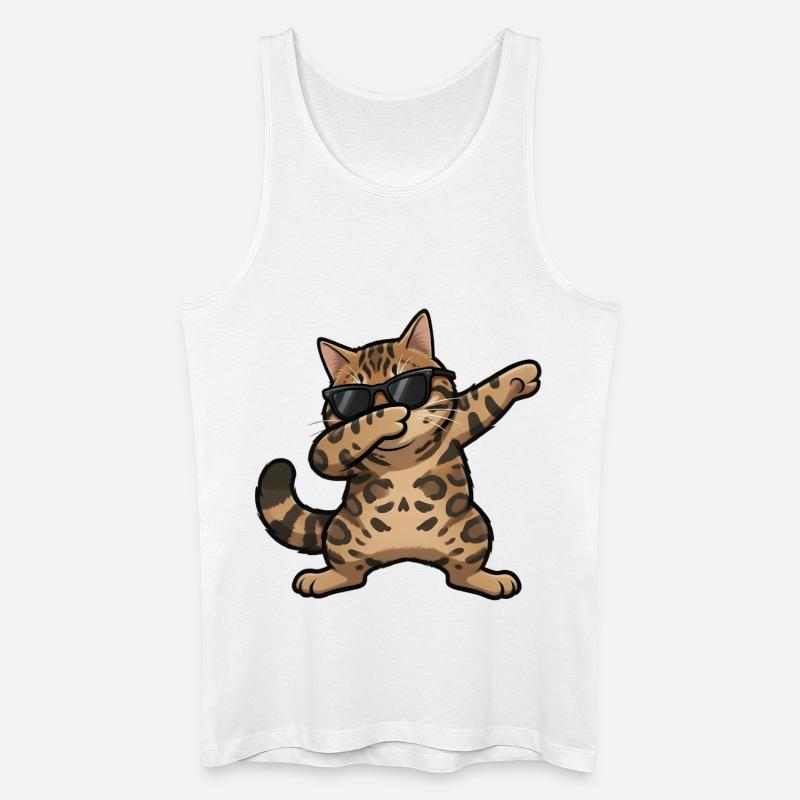 Dabbing Bengal Katze - Männer Bio Tank Top - Weiß