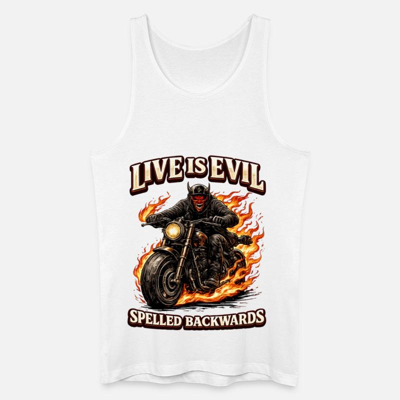 Live Is Evil Spelled Backwards - Männer Bio Tank Top - Weiß