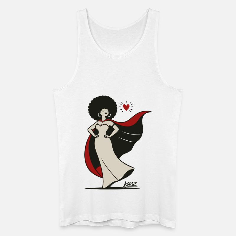 Afro Diva Cape Hero - Männer Bio Tank Top - Weiß